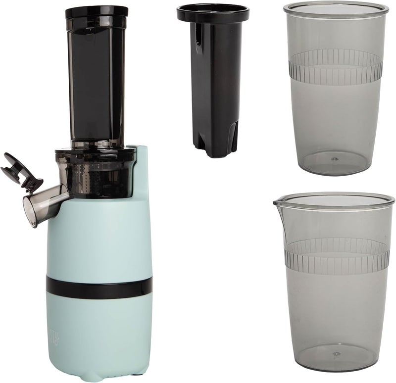 Tasty Slow Juicer, Compact Masticating Juicer with Pulp Separation, Maximum Juice Yield for Fresh, Nutrient-Rich Drinks, Easy Clean-Up & Compact Design, Aqua - Image 1